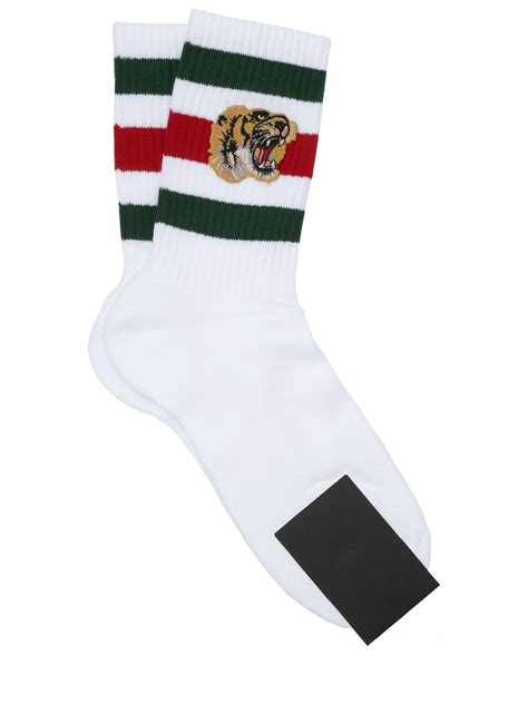 gucci tiger socks|embroidered tiger applique socks.